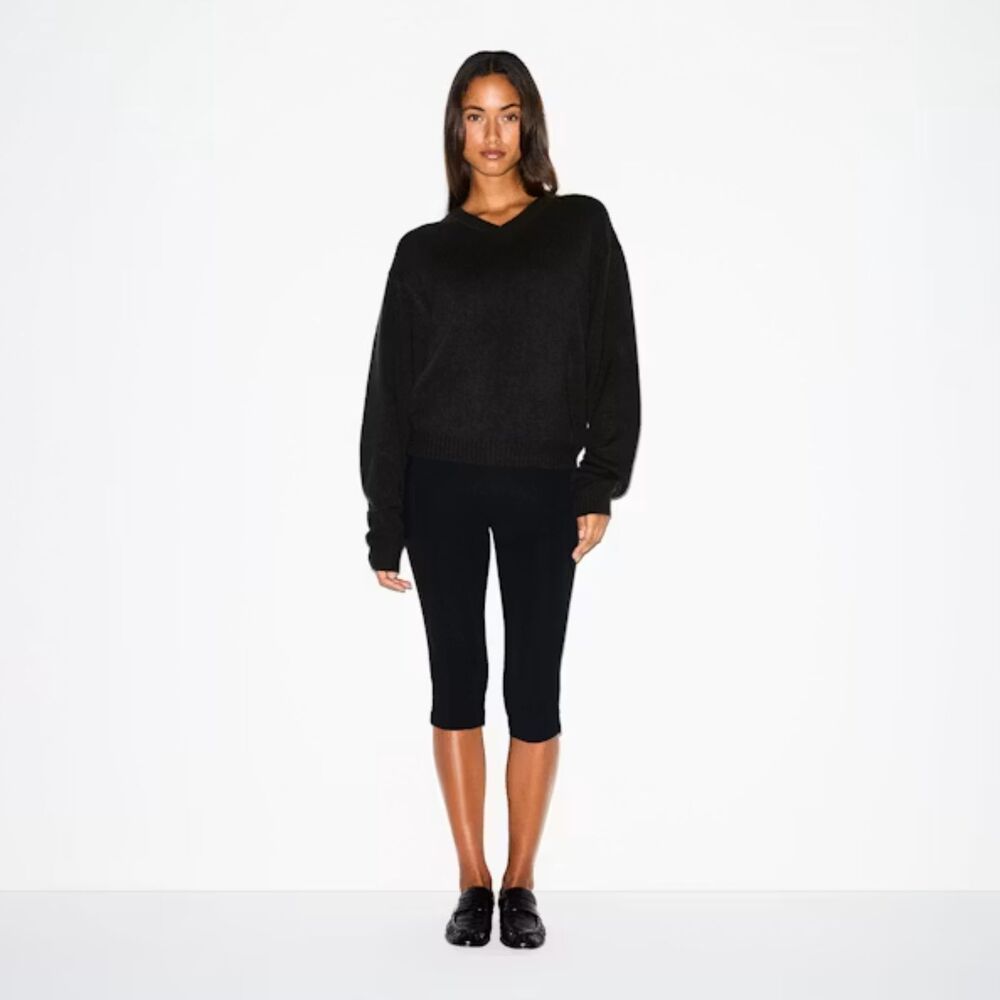 Skims Wool Cashmere OVERSIZED V NECK SWEATER XXs/XS